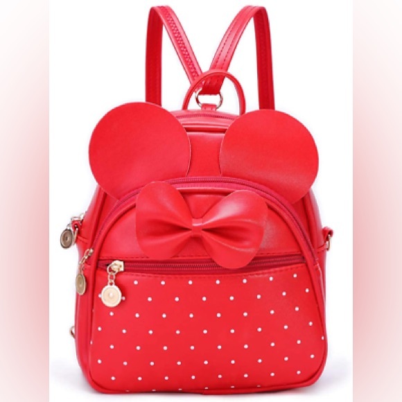 . Handbags - Girls Bowknot Polka Dot Cute Mini Backpack Small Daypacks Convertible Shoulder B